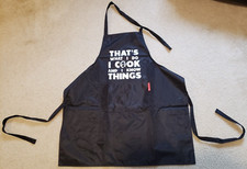Funny BBQ Black Chef Aprons for Men, I Cook and I Know Things Adjustable Kitchen