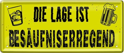 Blechschilder Bier lustiger Spruch  Die Lage ist Besäufniserregend  Geschenkidee