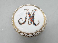 VINTAGE PAST TIMES FLORAL FOOTED PORCELAIN PILL TRINKET BOX