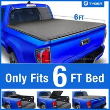 Fit 2016-2023 Toyota Tacoma 6' Bed Soft Tri-fold Tonneau Cover TYGER T3