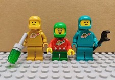 Lego Classic Space Pearl Gold Teal Christmas Elf Spaceman Astronaut Minifigures