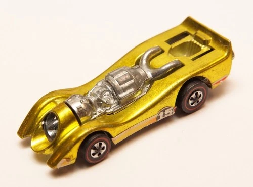 B09 Mattel Hot Wheels Redline 1971 Lime Yellow Jet Threat - No Canopy Cover