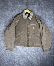Vintage Carhartt Detroit Jacket J97 CHT Chestnut Size 2XL Distressed