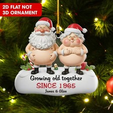 Custom Growing Old Together Since Couple Ornament, Funny Couple Christmas