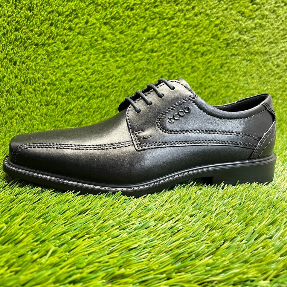 Zapatos mocasines de vestir Ecco New Jersey para hombre talla 7 negros clásicos de cuero sin cordones Foto 3 de 4