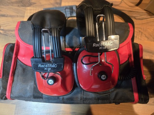 RE Racing Electronics Cary Bag, 2 Sets Of RaceTrac Rt 40 Headphones. Plus Radio!