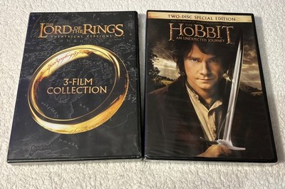The Lord of the Rings  (DVD) 3 FILM COLLECTION + The Hobbit (DVD) - NEW!