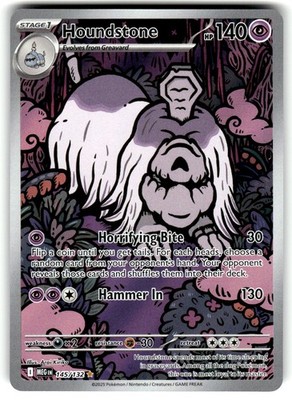 Houndstone 145/132 Pokemon ME01: Mega Evolution Holo Illustration Rare NM