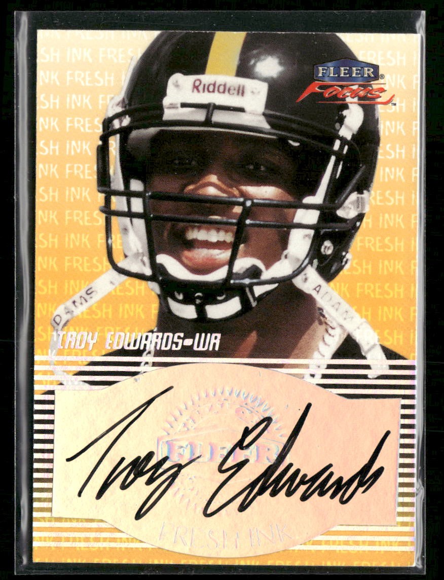 1999 Fleer Focus #NNO Troy Edwards Fresh Ink Auto Pittsburgh Steelers C08