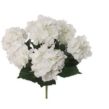 Larksilk White Hydrangea Bush   Realistic Artificial Flowers with Multiple Bl...