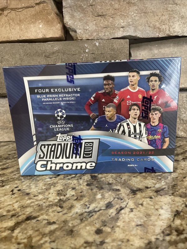 2021-22 Topps Stadium Club Chrome UEFA Soccer MEGA Box PRISM REFRACTORS Messi 🔥