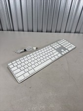 Apple Wired Keyboard A1243 USB Aluminum Full Keyboard Mac Tested Working