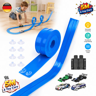 5M Flexible Rennstrecke Doppellanen Auto-Rennstrecken-Spielzeugset Tragbar für