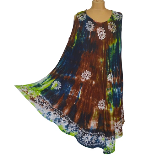 Summer dress tunic beach dress dress hippie boho tie dye 38 40 42 44 46 48 N° 75.6