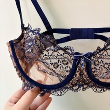 DITA VON TEESE Yvonne Underwire Bra Navy 12C ...