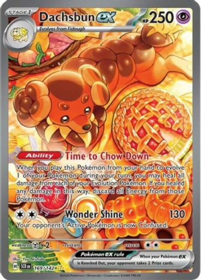 Pokemon: 1x Dachsbun ex - 169/142 - Special Illustration Rare - NM Stellar Crown