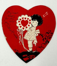 Carrington Co. Die-Cut Valentine Heart My Heart Beats For You Only 1900s
