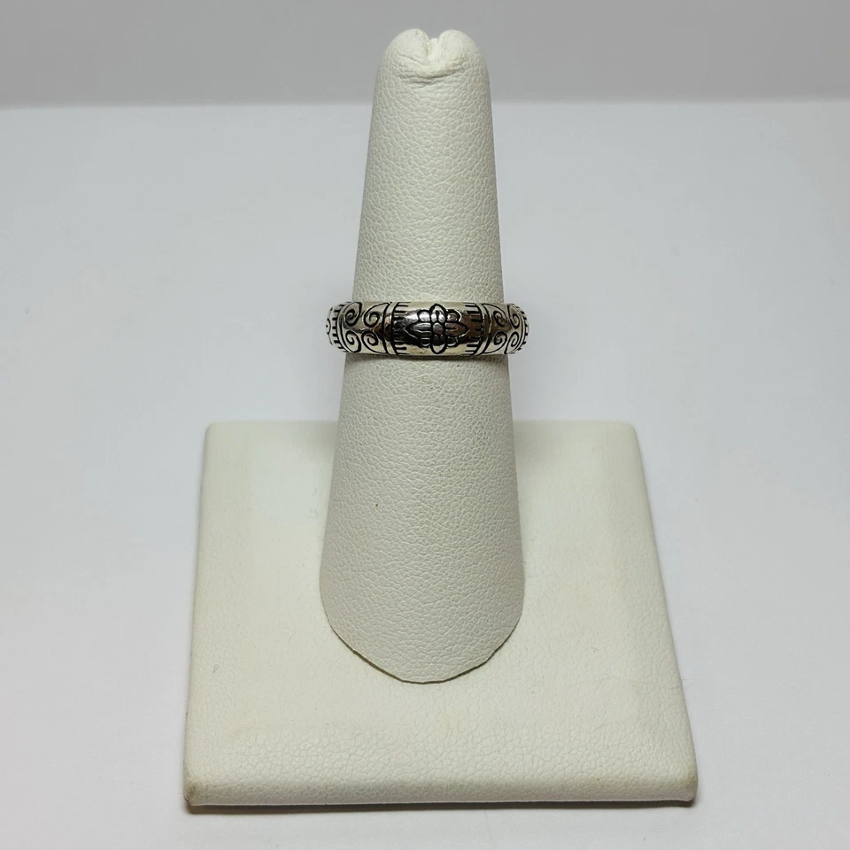Anillo Brighton Joyería Plata Esterlina 925 Floral Banda Desplazamiento Talla 7.25 Foto 4 de 4