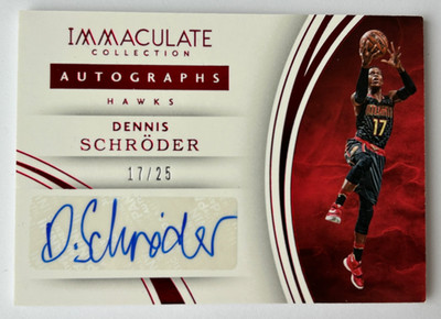 2015-16 Panini Immaculate Auto Dennis Schröder 17/25 HAWKS Jersey Number!