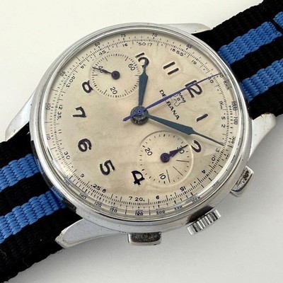 TARIFFS-FREE FINE WORKING DELBANA CHRONOGRAPH VINTAGE MANUAL WIND STEEL 35MM