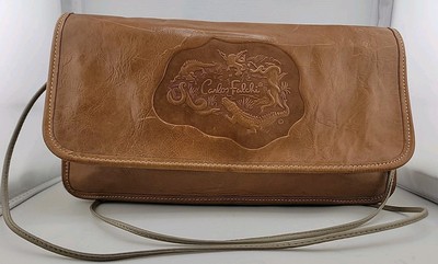 Vintage Carlos Falchi Leather Purse, Embossed Serpents and dragons