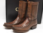Cuadra Men's Brown Caiman Skin Cowhide Boot Laser Woven CU698 US Size 8.5 EE