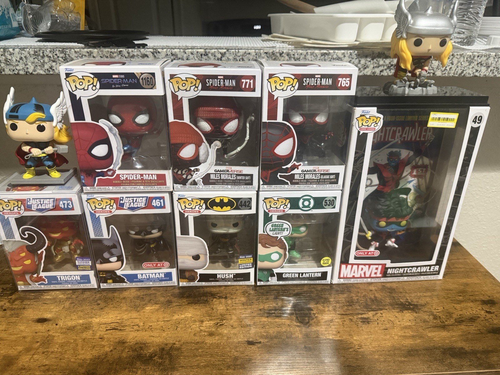 Dc & Marvel Funko Pop Lot Spider-Man, Batman, Thor, Nightcrawler & More!