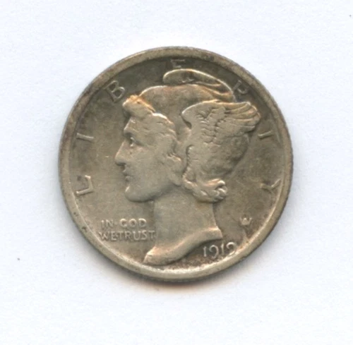 1919  Mercury Dime, Nice XF Condition, Free Shipping