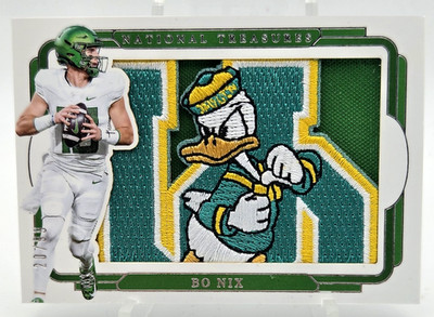 Bo Nix 2025 National Treasure Collegiate Jumbo Jersey Patch Oregon Ducks  **