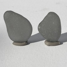 2 Large Deep GRAY Sea Glass Beach Seaglass Chunky Jewelry Craft Art 2   1.75  