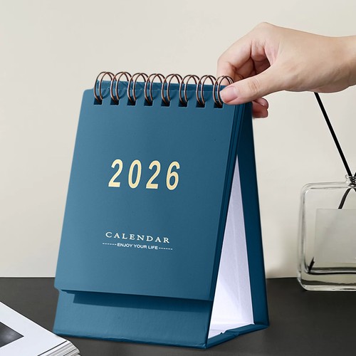Mini-Tischkalender 2026, Zum Aufklappen, Kleiner Tischkalender Doppelspule - Picture 8 of 14
