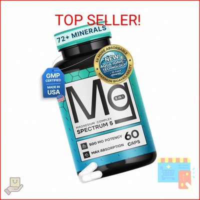 Spectrum 5 Magnesium | 5-in-1 Complex + 72 Trace Minerals for Enhanced Absorptio