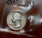 1954 SILVER WASHINGTON HEAD QUARTER - GRADES - "EXTREMELY FINE"
