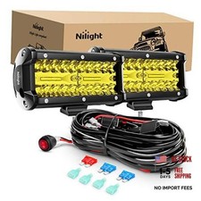 Led Light Bar 2PCS 6.5 Inch 120W Spot Flood Combo 12000LM Waterproof Amber