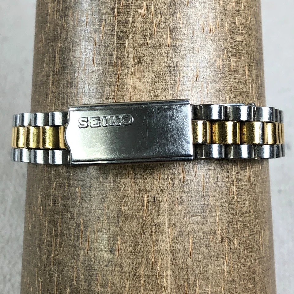 Reloj Automático Vintage Seiko 5 Mujer 4206-0510 Acanalado Día Fecha Dos Tonos 6 3/4" Foto 4 de 4