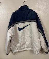 Vintage Y2K Nike 90s Big Swoosh Logo Puffer Winter Coat Jacket Size XL White Tag