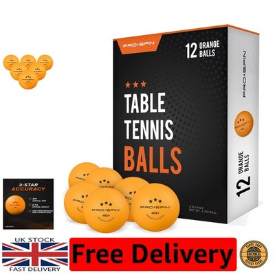 Ultimate Performance 3-Star Orange Tischtennisbälle | 12 Stück - ITTF Approved