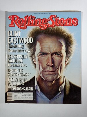 CLINT EASTWOOD Led Zeppelin Bob Dylan Rolling Stone Magazine July 4 1985