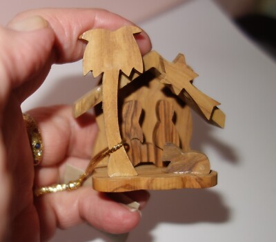 Holy Land Imports Zytoon Hand Carved From Olive Tree Christmas Nativity Ornament