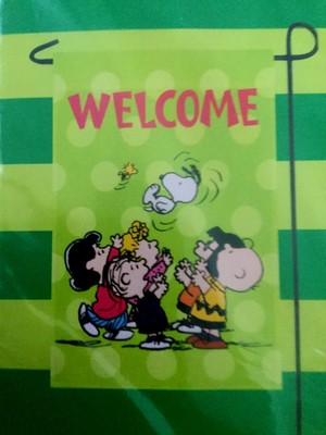 Peanuts Gang Snoopy Welcome Garden Flag 12 X18 New In Pkg Ebay