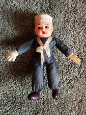 Antique U.S. Navy Sailor Straw And Celluloid Doll Made In Japan