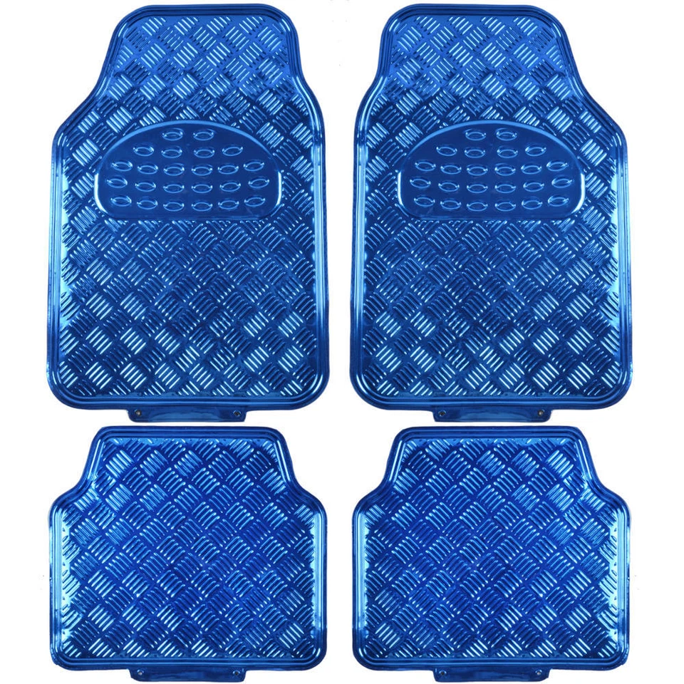 Juego completo de fundas de asiento deportivas Racer Blue con alfombrillas de vinilo brillante de alta resistencia Foto 2 de 4