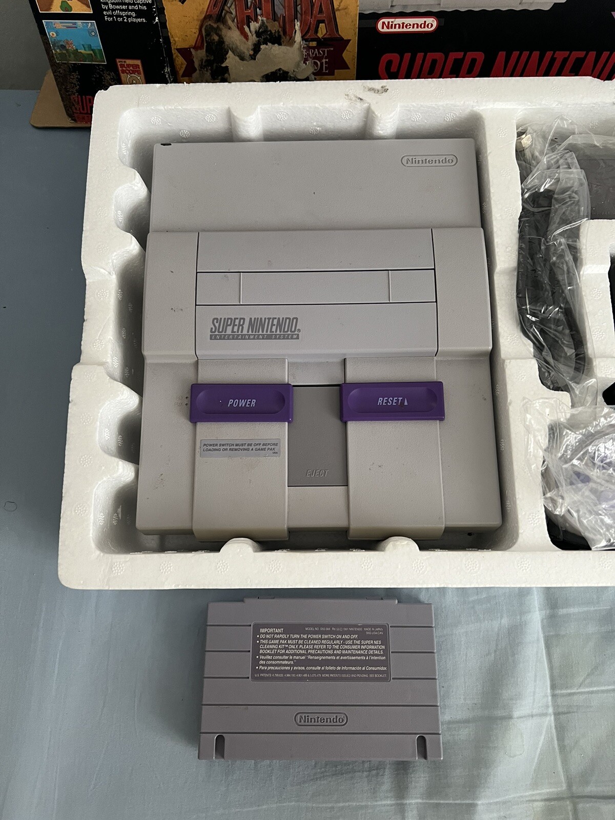 Rare Super Nintendo SNES Control Set w/ Zelda in Box Console System | eBay