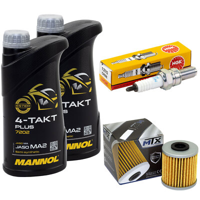 Öl Inspektion 2L Set für Kawasaki KX 250 F 4T KX250 2006-2010 Ölfilter Zündkerze