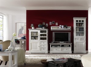 Tv Wohnwand Kiefer Massiv Weiss White Sanded Landhausstil Opus Anbauwand Ebay