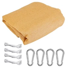 Patio Sun Cover Sail Canopy, Rectangle Shade Cloth UV Block  Fabric