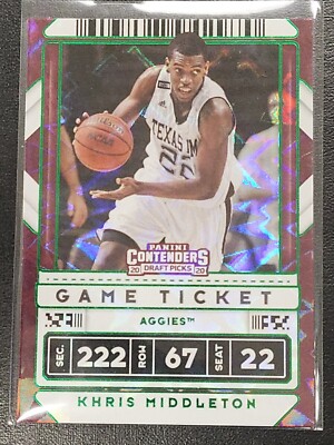 2020 Khris Middleton-Green Explosion Panini Contenders, Prizm (17 total cards)