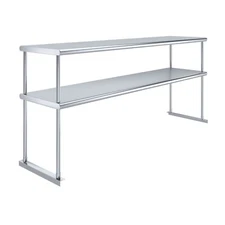 18 in. x 72 in. AmGood Stainless Steel Double Deck Over Shelf