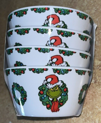 HOW THE GRINCH STOLE CHRISTMAS MELAMINE DESSERT / SNACK BOWLS BY ZRIKEBRANDS