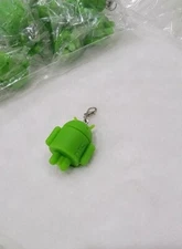 Original New Lot Of 200 Rubber Robot Google Android Key Chain Mini Doll GreenHTC